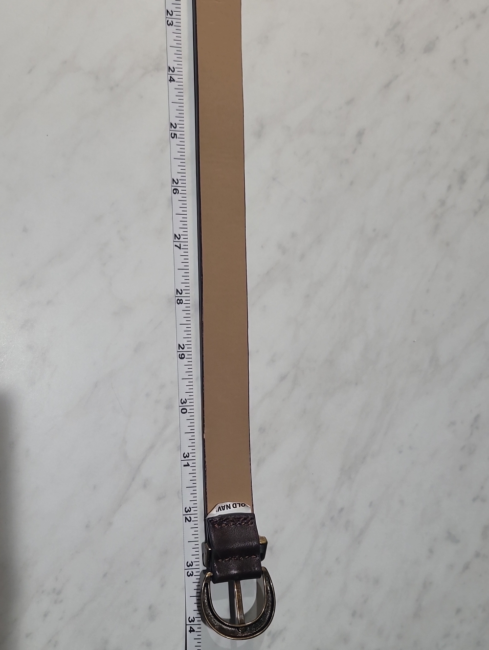 Old Navy Dark Brown Belt with Brass Buckle - Picture 4 of 6